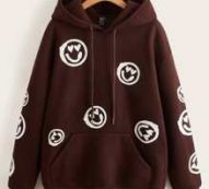 Cartoon Graphic Drop Shoulder Drawstring Hoodie
