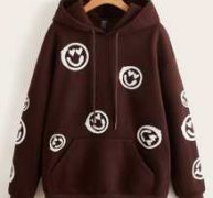 Cartoon Graphic Drop Shoulder Drawstring Hoodie