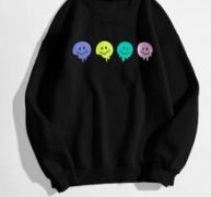 Cartoon Graphic Drop Shoulder Sweatshirt