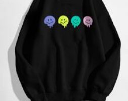 Cartoon Graphic Drop Shoulder Sweatshirt