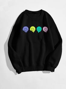 Cartoon Graphic Drop Shoulder Sweatshirt