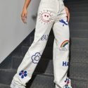 Cartoon Graphic High Waist Baggy Jeans