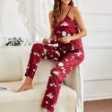 Cartoon Graphic PJ Set With Eye Cover