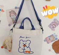 Cartoon Graphic Satchel Bag With Bag Charm