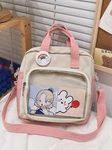 Cartoon Graphic Satchel Bag