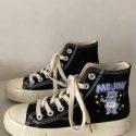 Cartoon Lace-up High Top Canvas Sneakers