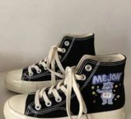 Cartoon Lace-up High Top Canvas Sneakers