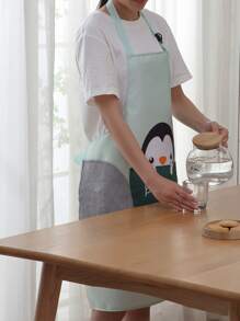 Cartoon Penguin Print Apron