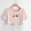 Cat Graphic Crop Tee