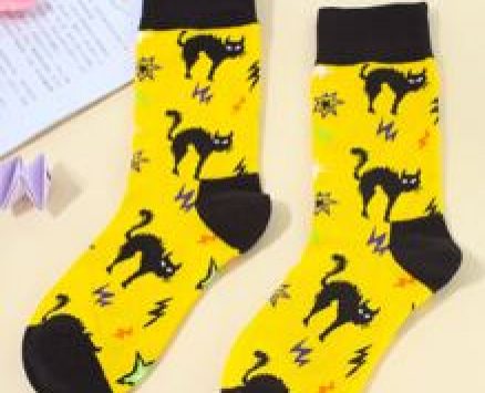 Cat Print Crew Socks