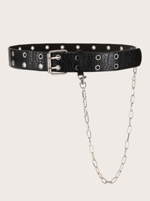 Chain Decor Buckle Belt