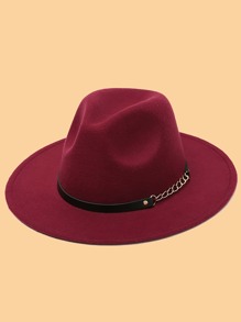 Chain Decor Fedora Hat