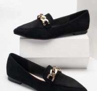 Chain Decor Loafer Mules