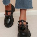 Chain Decor Platform Mary Jane Shoes