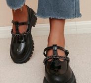 Chain Decor Platform Mary Jane Shoes
