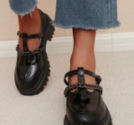 Chain Decor Platform Mary Jane Shoes