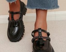 Chain Decor Platform Mary Jane Shoes