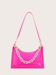 Chain Decor Satchel Bag