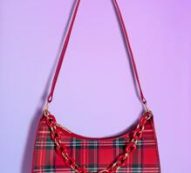 Chain Decor Tartan Pattern Shoulder Bag