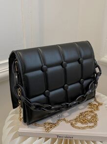 Chain Flap Satchel Bag