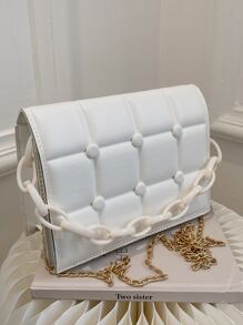 Chain Flap Satchel Bag