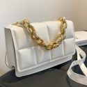 Chain Handle Flap Satchel Bag