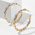 Chain Shaped Hoop Earrings 1pair