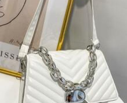 Chevron Quilted Flap Satchel Bag