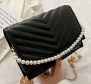 Chevron Quilted Flap Satchel Bag