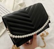 Chevron Quilted Flap Satchel Bag