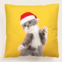 Christmas Cat Print Cushion Cover Without Filler