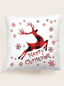 Christmas Deer Print Cushion Cover Without Filler