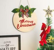 Christmas Letter Graphic Wooden Wall Hanging