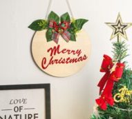 Christmas Letter Graphic Wooden Wall Hanging