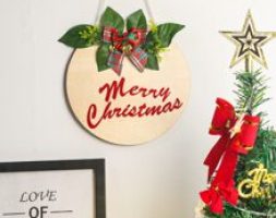 Christmas Letter Graphic Wooden Wall Hanging