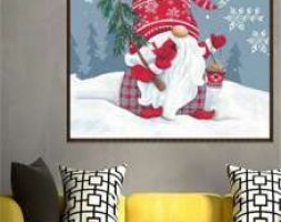 Christmas Print DIY Diamond Unframed Painting