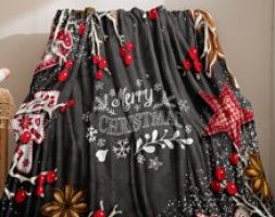 Christmas Snowflake Fleece Throw