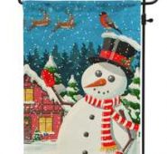 Christmas Snowman Print Garden Flag