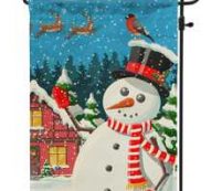 Christmas Snowman Print Garden Flag