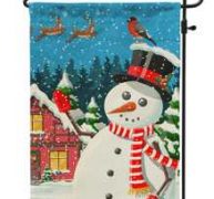 Christmas Snowman Print Garden Flag