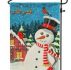 Christmas Snowman Print Garden Flag