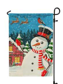 Christmas Snowman Print Garden Flag