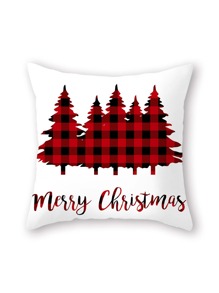 Christmas Tree Print Cushion Cover Without Filler