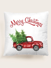 Christmas Tree Print Cushion Cover Without Filler