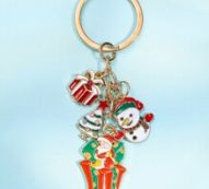 Christmas Tree & Snowman Charm Keychain