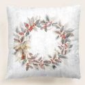 Christmas Wreath Print Cushion Cover Without Filler