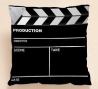 Clapper Board Print Cushion Cover Without Filler