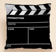 Clapper Board Print Cushion Cover Without Filler