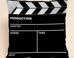 Clapper Board Print Cushion Cover Without Filler
