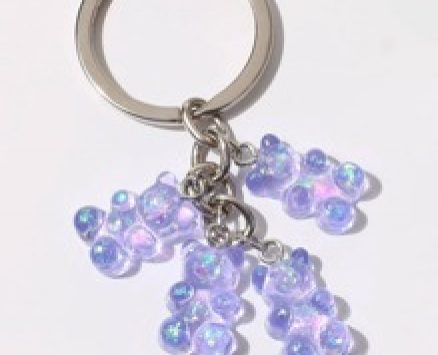 Clear Bear Charm Keychain
